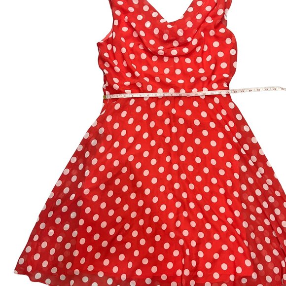 Ronni Nicole Red Polka Dot Dress Women’s Size 12 Vintage Style Pin Up Retro - Picture 8 of 13